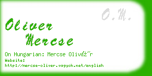 oliver mercse business card